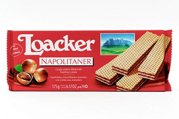 Вафли LOACKER Napolitaner с лесным орехом 175г