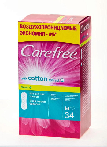 Прокладки CAREFREE cotton экстракт хлопка ароматизиров.ежедн. 