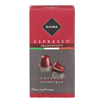 Капсулы для кофемашин Rioba Decaffein 10*5г