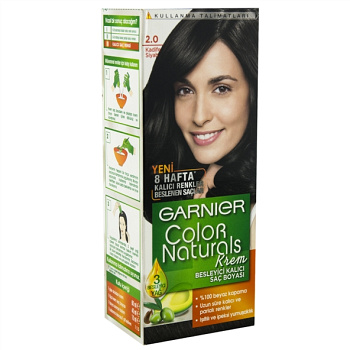 Крем-краска для волос Garnier Color Naturals Creme  тон 2.0 Элегантный чёрный