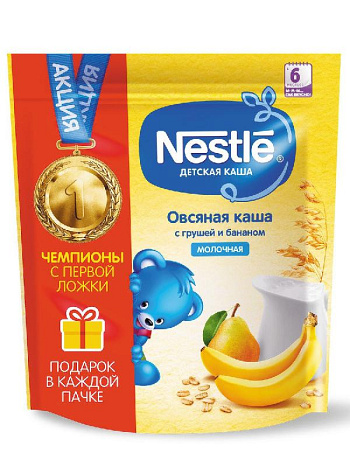Каша сухая молочная Nestle овсяная с грушей и бананом 220г