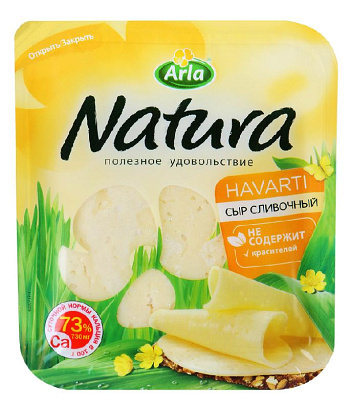 Сыр Arla Natura Сливочный Нарезка 300 гр