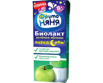 Биолакт зеленое яблоко ФрутоНяня 200 гр