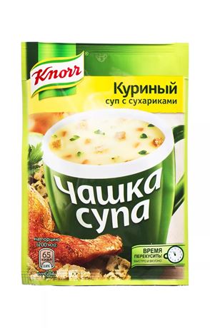 Суп быстрого приготовления KNORR чашка супа куриный с сухариками 16г