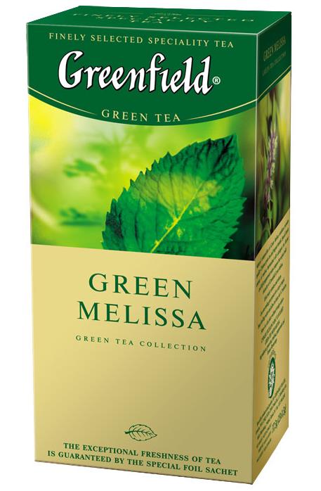 Чай зеленый GREENFIELD green melissa к/уп 