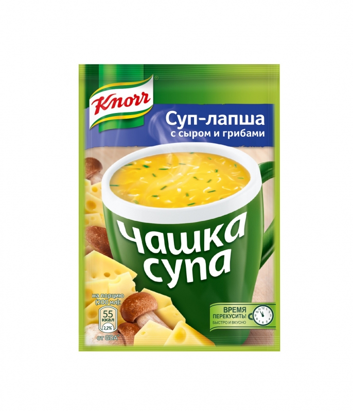 Суп-лапша суп с сыром и грибами Knorr 15,5 гр