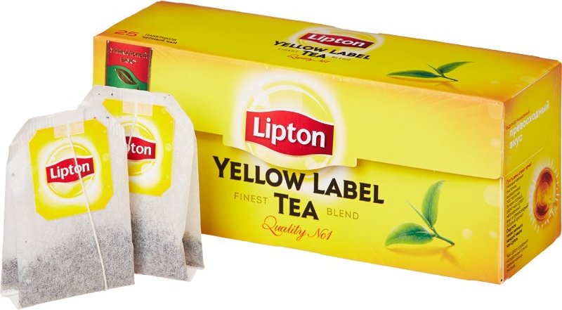 Чай черный LIPTON yellow label к/уп 