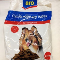 Корм сухой для собак Aro с говядиной, 2,4кг