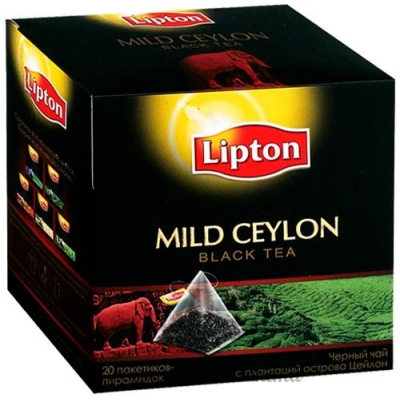 Чай черный цейлонский Lipton 20*1.8 гр