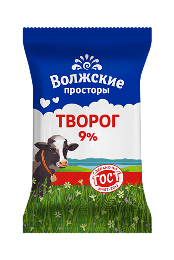 Творог Волжские просторы 9% 180г