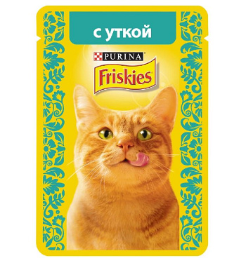 Корм для кошек Friskies с уткой в подливе, 85г