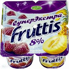 Продукт йогуртный FRUTTIS паст. суперэкстра малина/ананас-дыня 8% без змж 