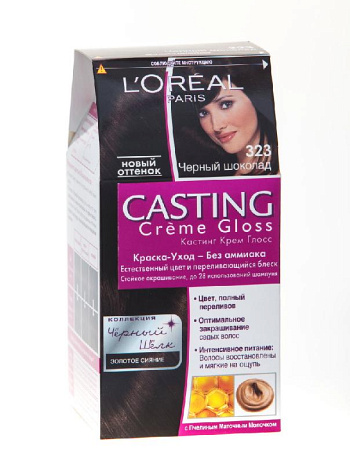 Крем-уход L`OREAL CASTING Crème Gloss 323 черный шоколад