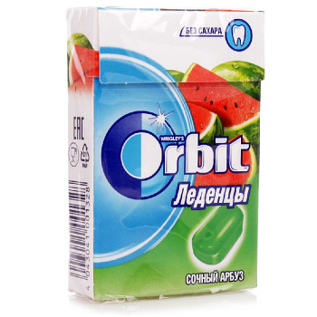 Леденцы ORBIT без сахара Сочный Арбуз 35г