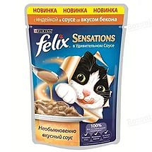 Корм Felix для кошек Индейка в соусе  с беконом 85г