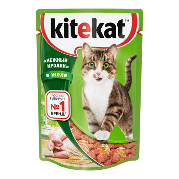 Корм для кошек Kitekat кролик в желе 85 г