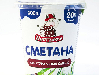 Сметана Пестравка 20% 300г