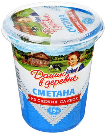 Сметана 15% Домик в деревне 330 гр