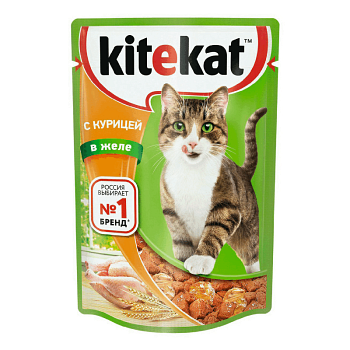 Корм для кошек Kitekat с курицей в желе 85 г