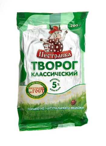 Творог Пестравка Классический 5% 200гр