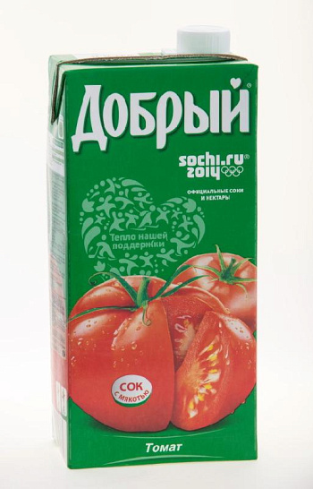 Сок ДОБРЫЙ томат с солью с мяк. восст. гомоген. д/дет с 3х лет т/пак. 