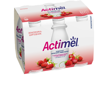 Фруктовый напиток Actimel Земляника-шиповник 100г