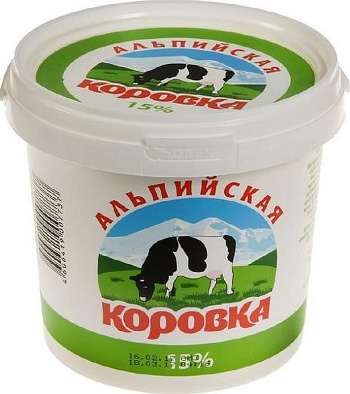 Продукт молокосодержащий Альпийская Коровка 15% 900г