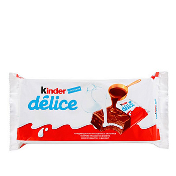 Пирожное KINDER delice бисквитное покрытое какао глазурью с молочн начинкой 