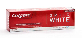 Зубная паста Colgate Optic WHITE искрящая мята 75мл