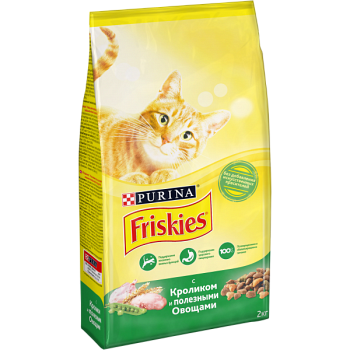 Сухой корм Friskies с кроликом и полезным овощами, 2 кг