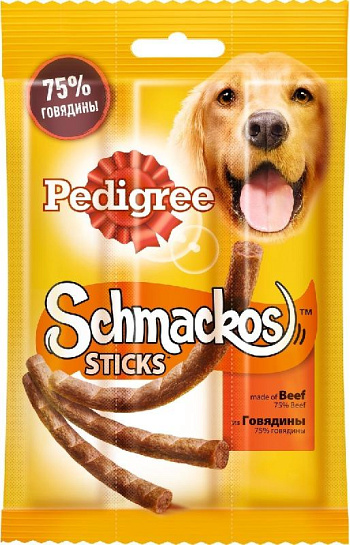 Лакомство для собак PEDIGREE Schmackos мясные палочки с говядиной 33г