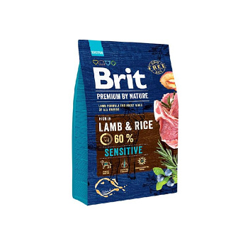 Гипоаллергенный корм Brit Premium Lamb &Rice для взрослых собак всех пород Ягненок и рис 3 кг