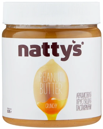 Арахисовая паста NATTYS Crunchy 525г