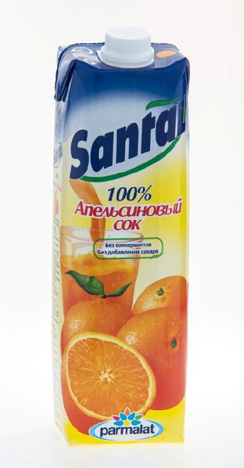 Сок Santal апельсиновый 100% 1л