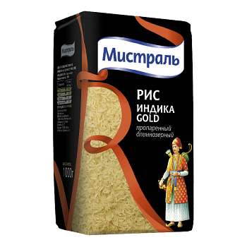 Рис длиннозерный Мистраль Индика Gold пропаренный 1 кг