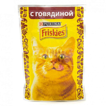 Корм для кошек Friskies с говядиной в подливе, 85г