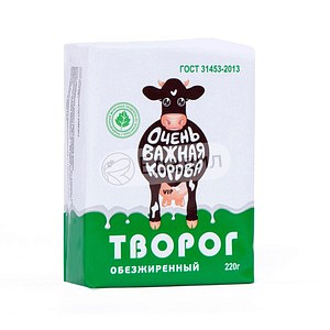 Творог Очень важная корова 0% 200г