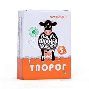 Творог Очень важная корова 5% 200г