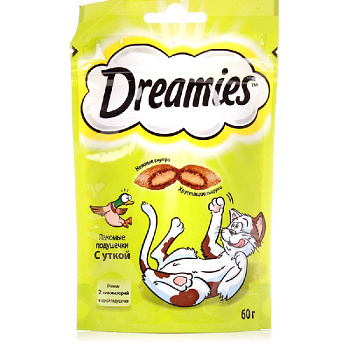 Корм для кошек Dreamies подушечки с уткой, 60г