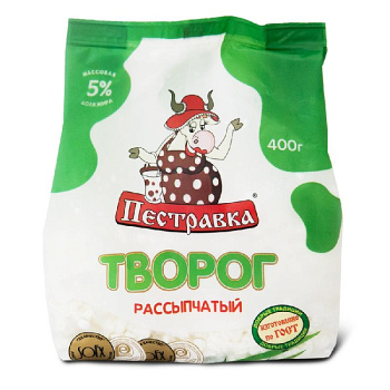 Творог Пестравка рассыпчатый 5% 400г